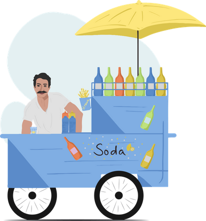 Free Soda Stall  Illustration