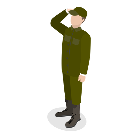 Free Soldado en uniforme  Ilustración
