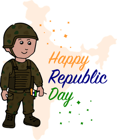 Free Soldat de l'armée tenant une tiranga  Illustration