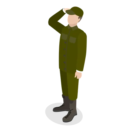 Free 3 D Isometric Flat Vector Set Of Soldiers In Uniform Military People Item 2 Illustration