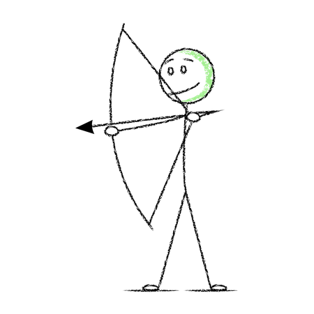 Free Stickman with Bow and Arrow  Illustration