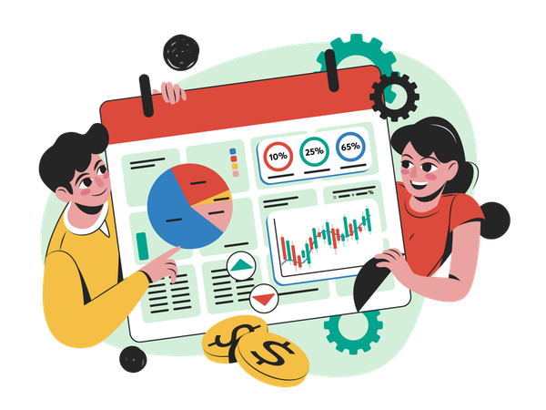 Free Stock Market analysis  Illustration