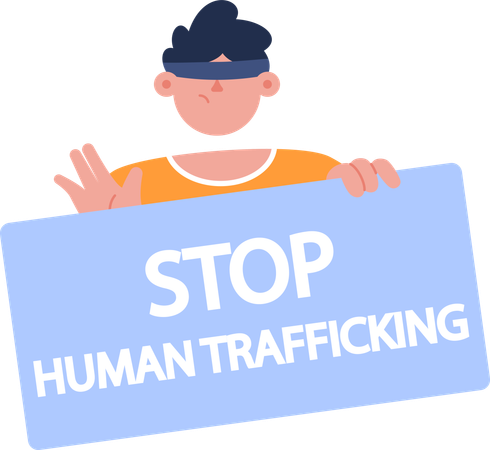 Free Stop human trafficking with young man  Illustration