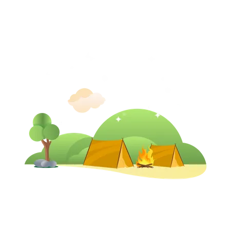 Free Summer camp Illustration