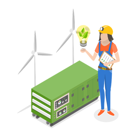 Free Sustainable energy source  Illustration
