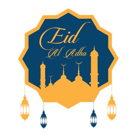 Free Tarjeta de felicitación de Eid Mubarak o Eid Al Adha  Ilustración