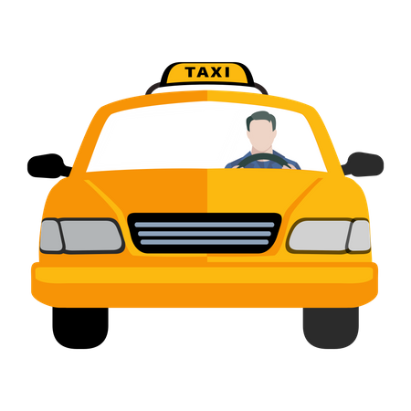 Best Free Passengers Call Taxi Illustration download in PNG & Vector format