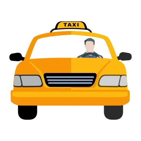 Free Set Taxi Service Icons Illustration