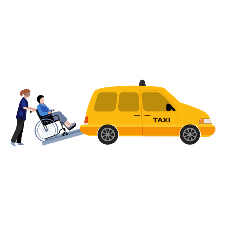 Free Taxi Services For Disable People  Illustration