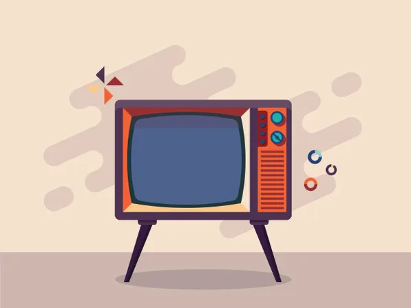 Free Televisión retro  Ilustración