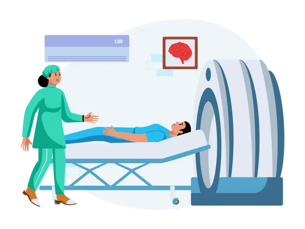 Free Teste de ressonância magnética do paciente  Ilustração