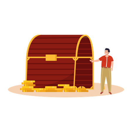 Free Treasure hunt box  Illustration