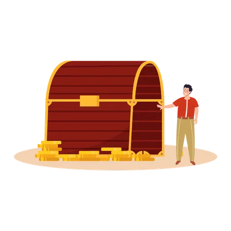 Free Treasure hunt box  Illustration