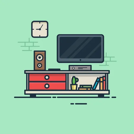 Free Tv Room  Illustration