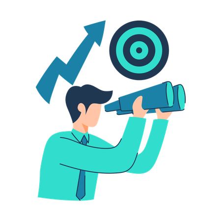 Free Un employé prédit la vision de l'entreprise  Illustration
