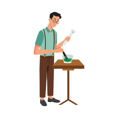 Free Un homme cuisine à la maison  Illustration