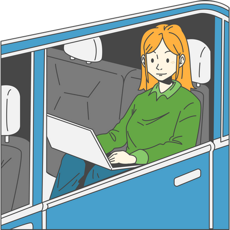 Free Une femme travaille de n'importe où  Illustration