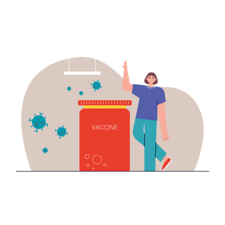 Free Vacinado contra coronavírus  Illustration