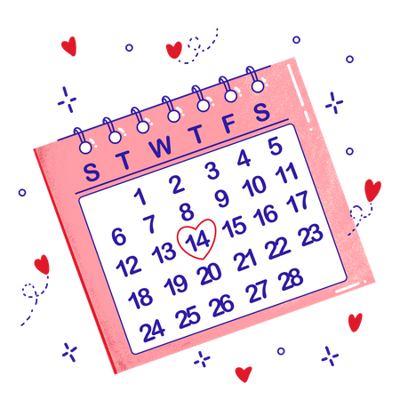 Free Valentine Calendar  Illustration
