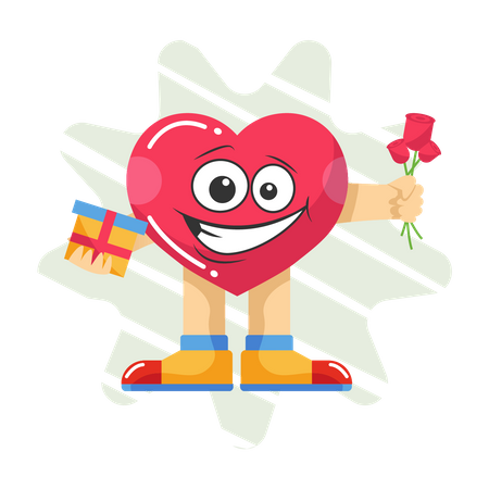 Free Valentine gift and rose  Illustration