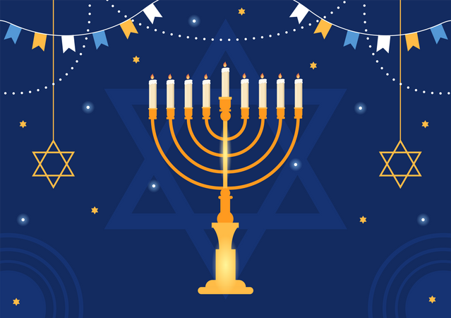 Free Vela Feliz Hanukkah  Ilustração