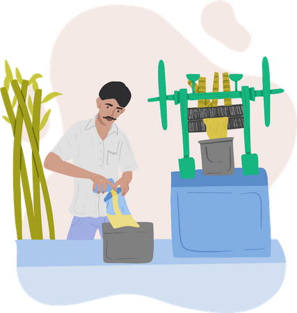Free Vendedor de caldo de cana  Illustration