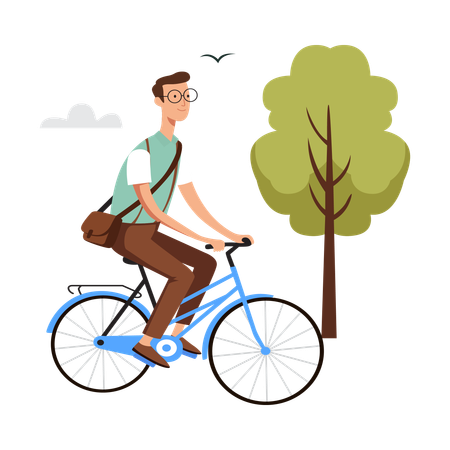 Free Vintage-Mann auf Fahrrad  Illustration