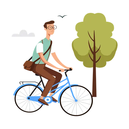 Free Vintage-Mann auf Fahrrad  Illustration
