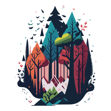 Free Vue sur la forêt  Illustration