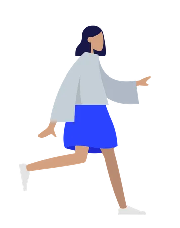 Free Walking girl Illustration