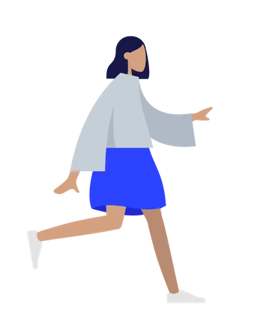 Free Walking girl  Illustration