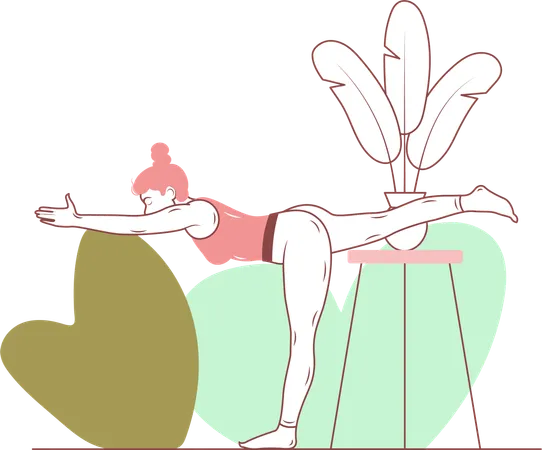 Free Warrior-3 Yoga Pose  Illustration