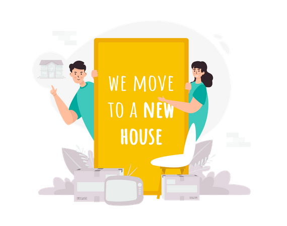 Free We move to new house  Illustration