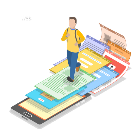 Free Web Surfing  일러스트레이션