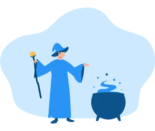 Free Wizard preparing for dark magic  Illustration