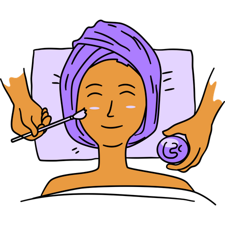 Free Woman applying facial cream  Illustration