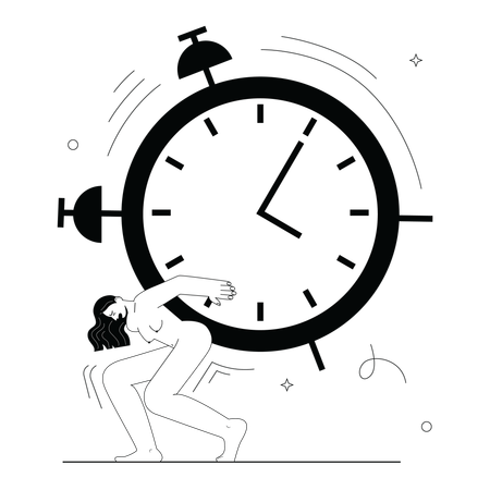 Free Woman Carrying Weight of Time  Illustration