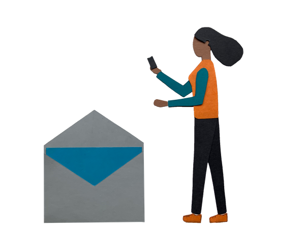 Free Woman checking received email on phone  Illustration