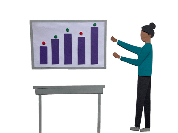 Free Woman explaining business graph  Illustration