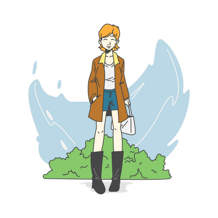 Free Woman holding bag  Illustration