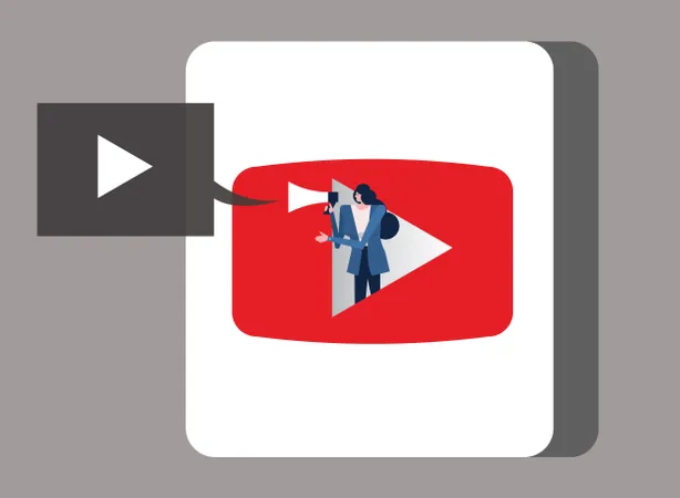 Free Woman Holding Megaphone On Video Application Icon Illustration