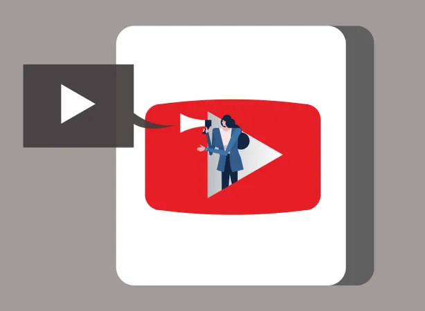 Free Woman Holding Megaphone On Video Application Icon  Illustration