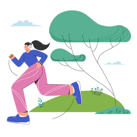 Free Woman Jogging in Park  Illustration