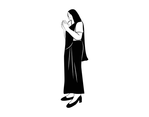 Free Woman praying  Illustration