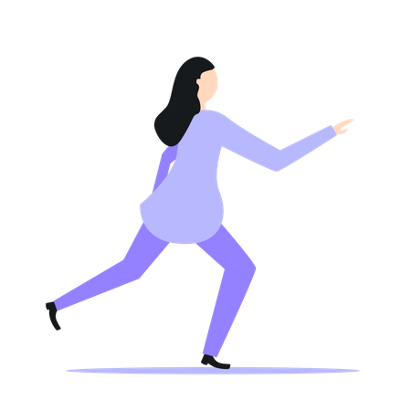Free Woman Running  Illustration