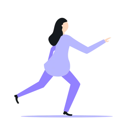 Free Woman Running  Illustration