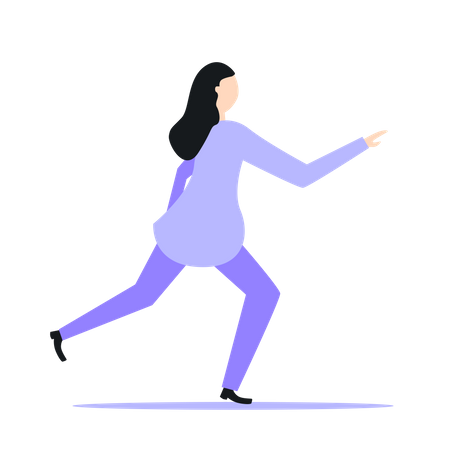 Free Woman Running  Illustration