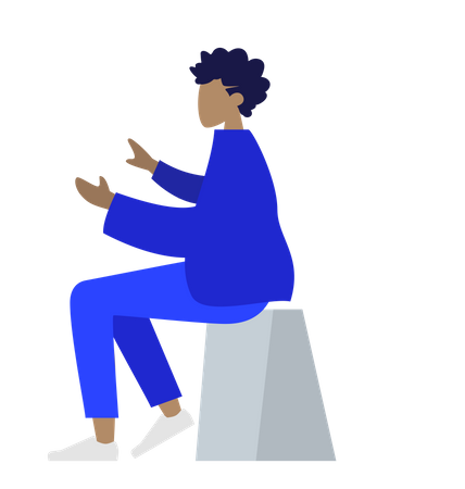 Free Woman sitting on stool  Illustration