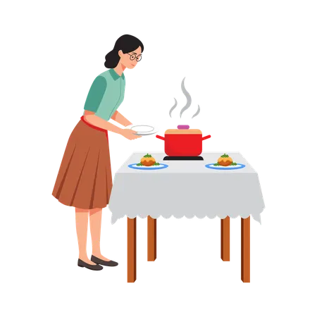 Free Woman Tasting Food on Stove  Illustration