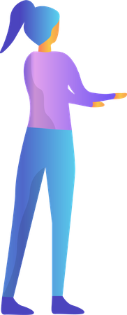 Free Woman watching behind  Illustration